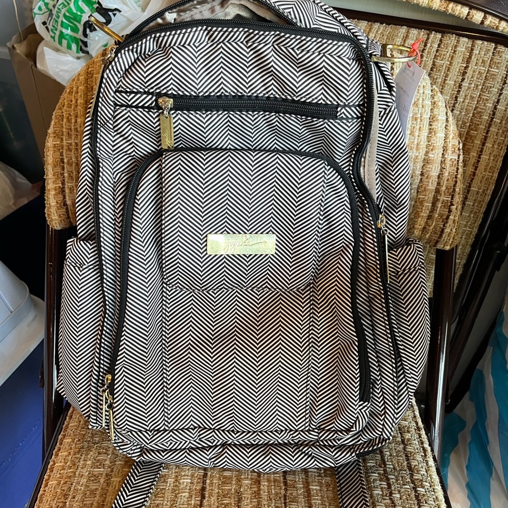Ju-Ju-Be Black and White Backpack Diaper Bag